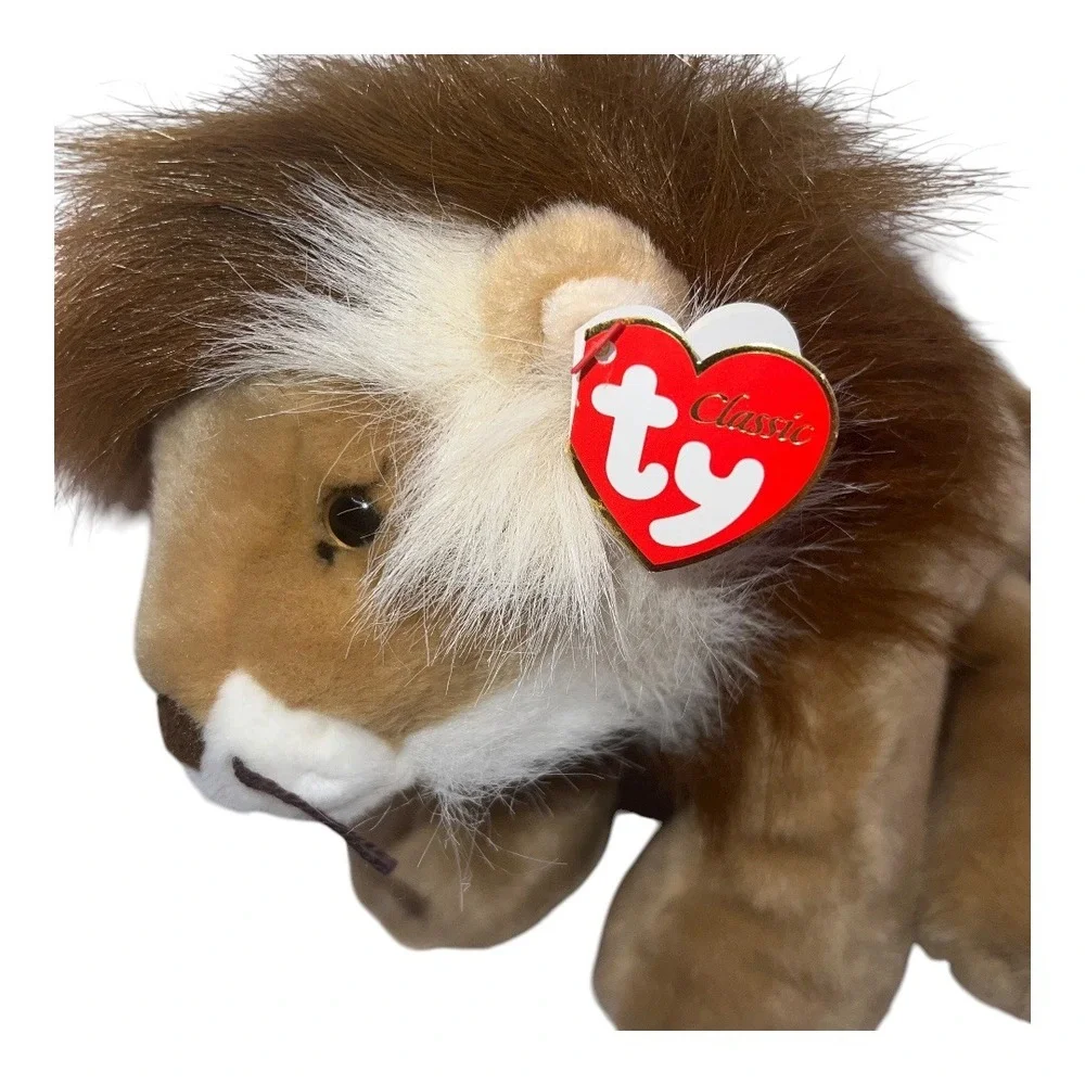 Ty Classic‎ Regent Lion Plush Stuffed Animal Toy Brown Mane Heart Tag